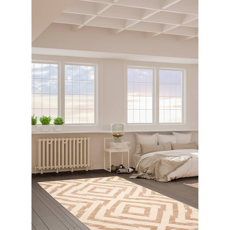 ECARPETGALLERY Flat-Weave Ankara FW Ivory Wool Kilim - 5'2 x 7'10