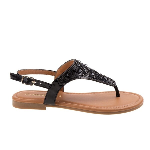 girls black flip flops