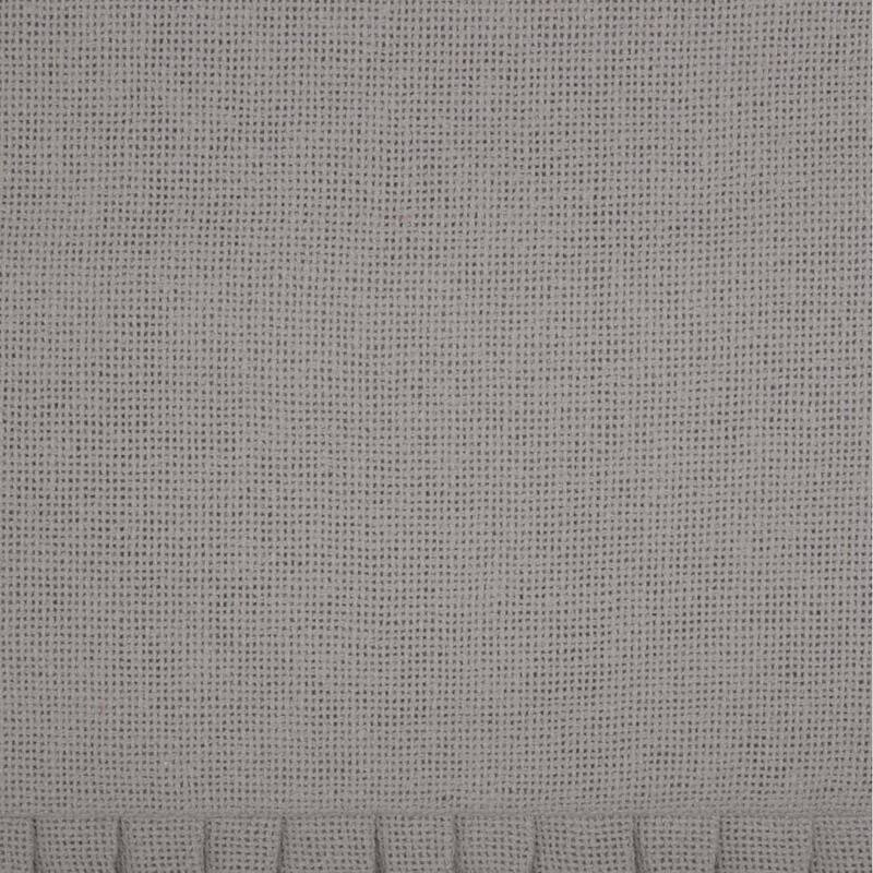 Burlap Dove Grey Fabric Euro Sham w/ Fringed Ruffle 26x26