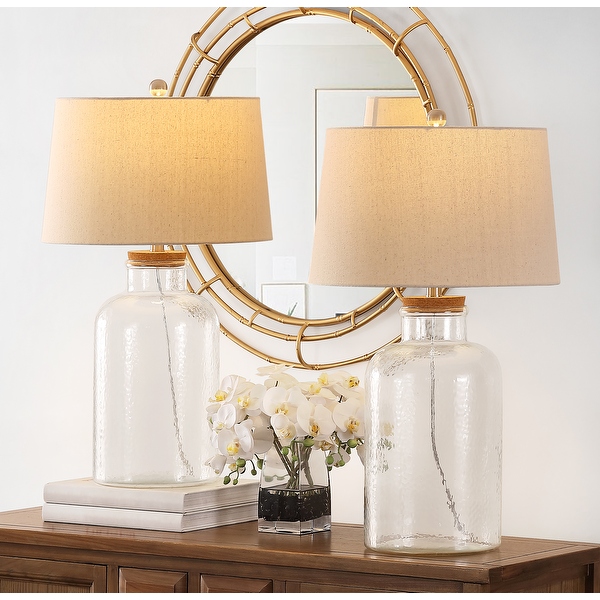 Safavieh bottle glass table lamp deals