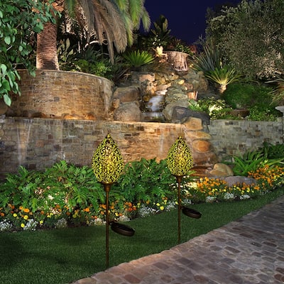 2Pcs Solar Light IP65 Waterproof Outdoor LED Solar Ground Light Landscape Decoration Lights for Lawn Patio Yard