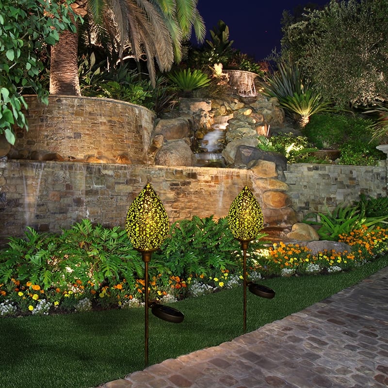 2Pcs Solar Light IP65 Waterproof Outdoor LED Solar Ground Light Landscape Decoration Lights for Lawn Patio Yard