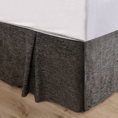HiEnd Accents Hamilton Black Chenille Bed Skirt