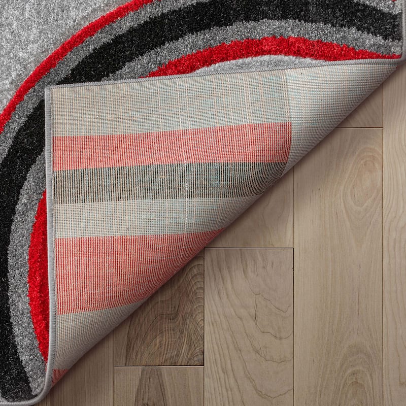 Well Woven Ruby Galaxy Waves Modern Geometric Area Rug