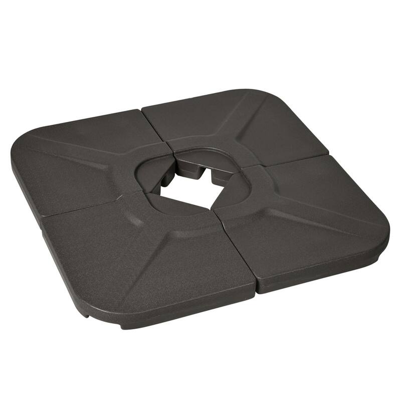 Set of 4 Cantilever Umbrella Base Weights HDPE Outdoor Fillable with Water or Sand for Offset Parasols Brown - Brown