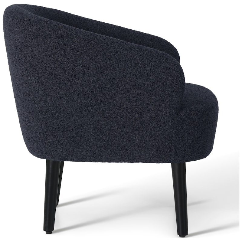 Bayville Sherpa Polyester Upholstered Barrel Chair - Faux Shearling
