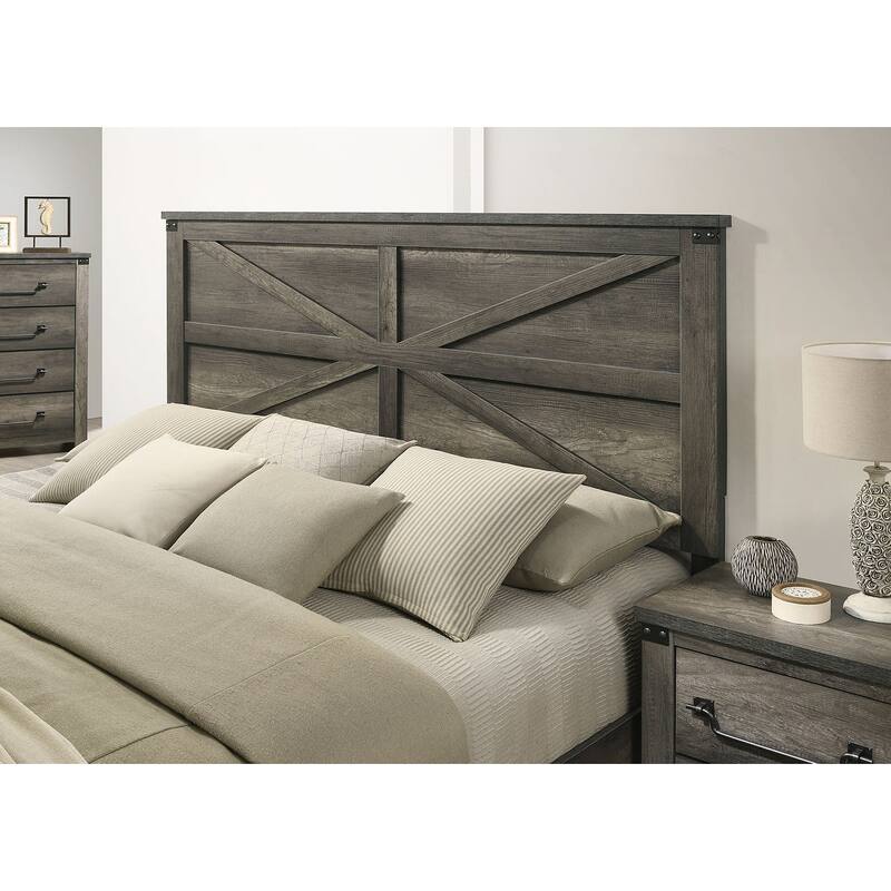 Rustic Farmhouse Style Rustic Gray Finish 1PC Bed