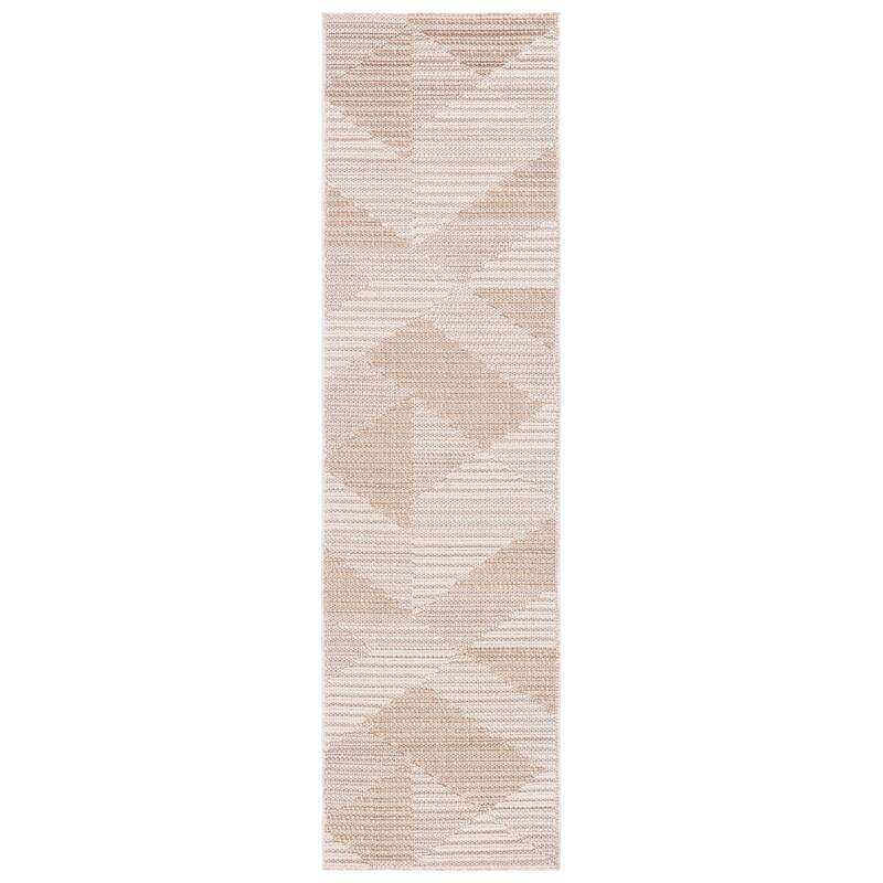 SAFAVIEH Global Agneta Indoor/ Outdoor Modern Rug - 2'2" x 8' Runner - Beige/Ivory