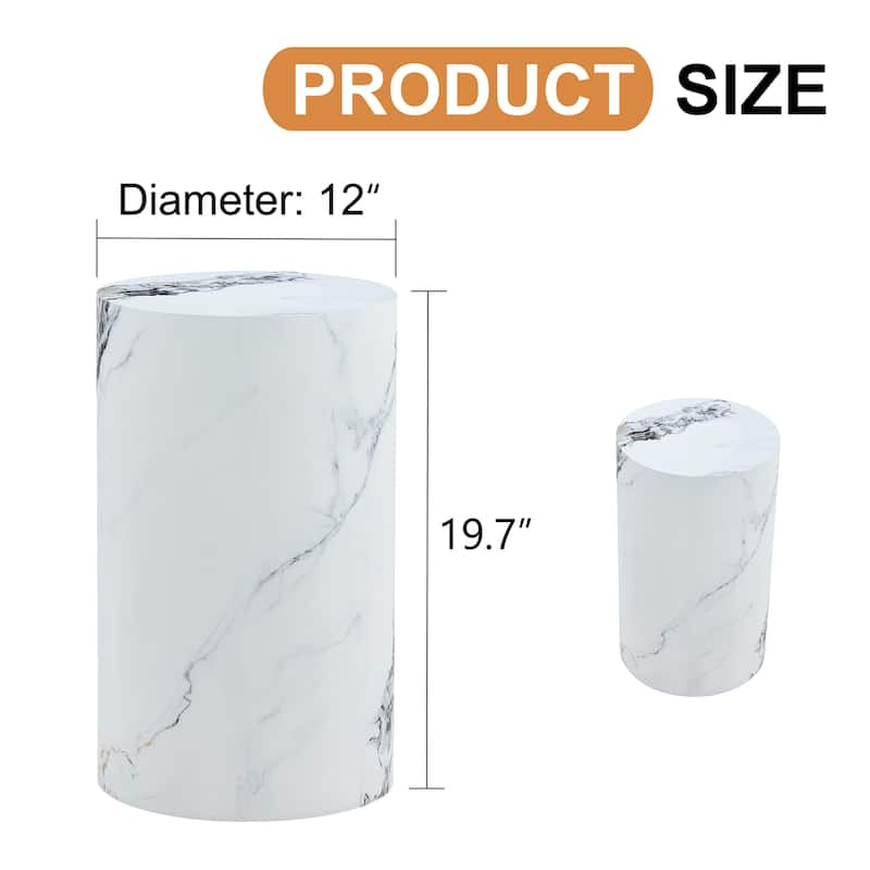 Modern Coffee Table Stylish Coffee Table Cylindrical Coffee Table with Pattern Design, for Living Room