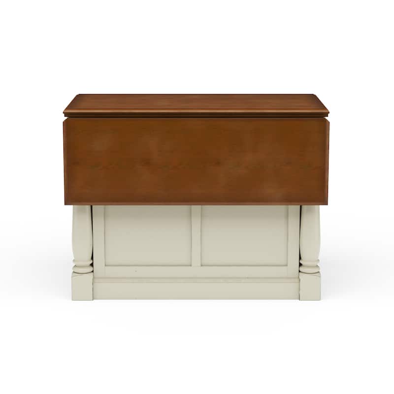 Monarch Off-White Wood Kitchen Island by Homestyles - 48" x 36" x 25"