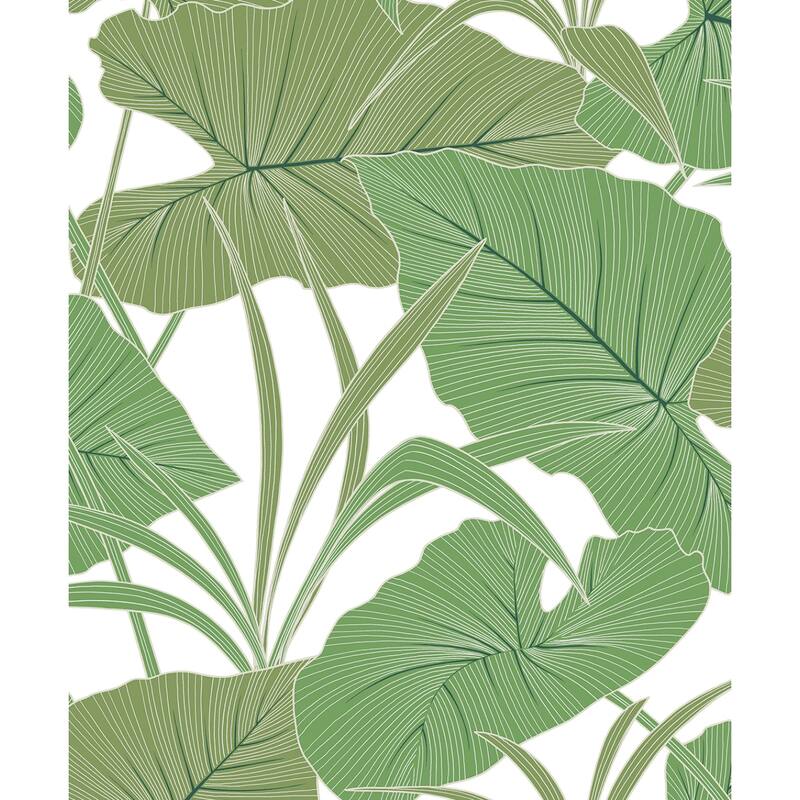 Seabrook Designs Antilles Non-Woven Unpasted Wallpaper - 20.9 in. W x 33 ft. L - Jade