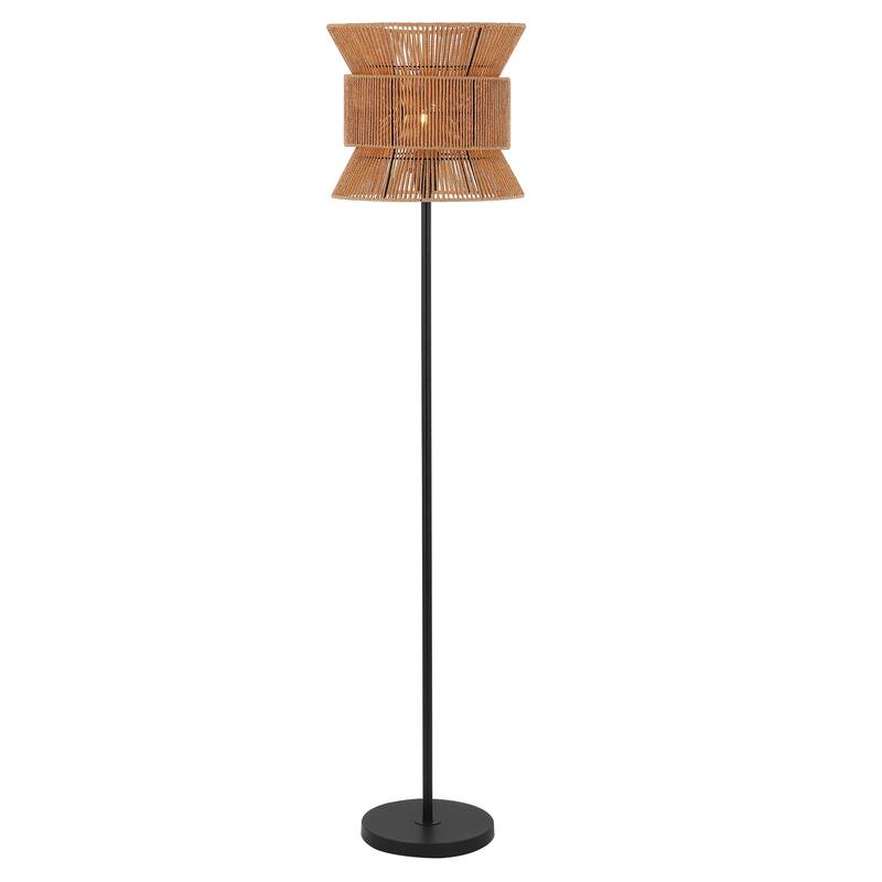 SAFAVIEH Lighting Colleen 60-inch Floor Lamp - 14" W x 14" D x 60" H - Natural/Black - 14"Wx14"Dx60"H