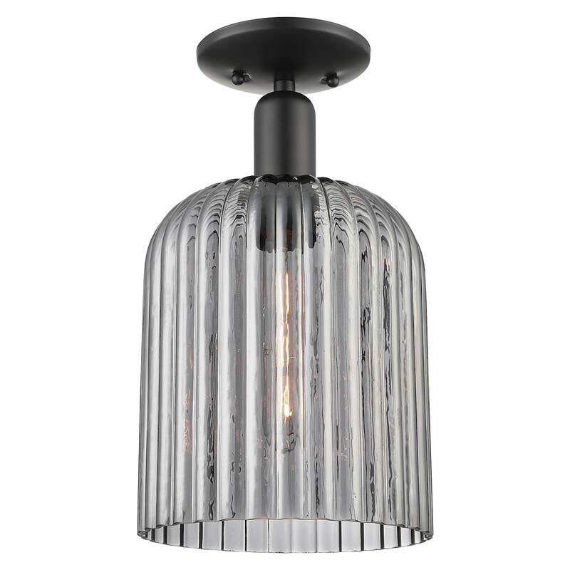Innovations Lighting 716-1C-G559-8SM Bridal Veil 8" Wide Semi-Flush - Matte Black