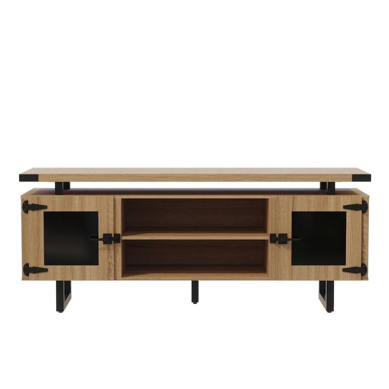 Low Wall Entertainment Center, TV Stand, Media Storage Cabinet