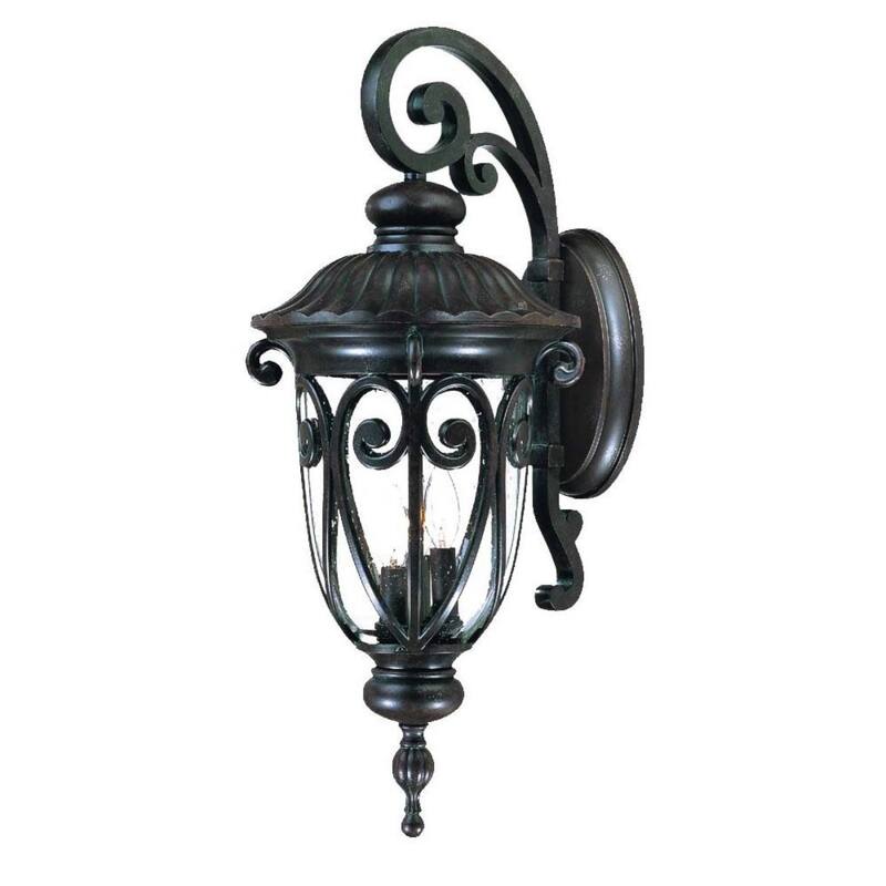 Glass Flush Wall Mount Light with 3 LED Bulbs and Seeded Shade - 14” x 11.25” x 27.5” (D x W x H)