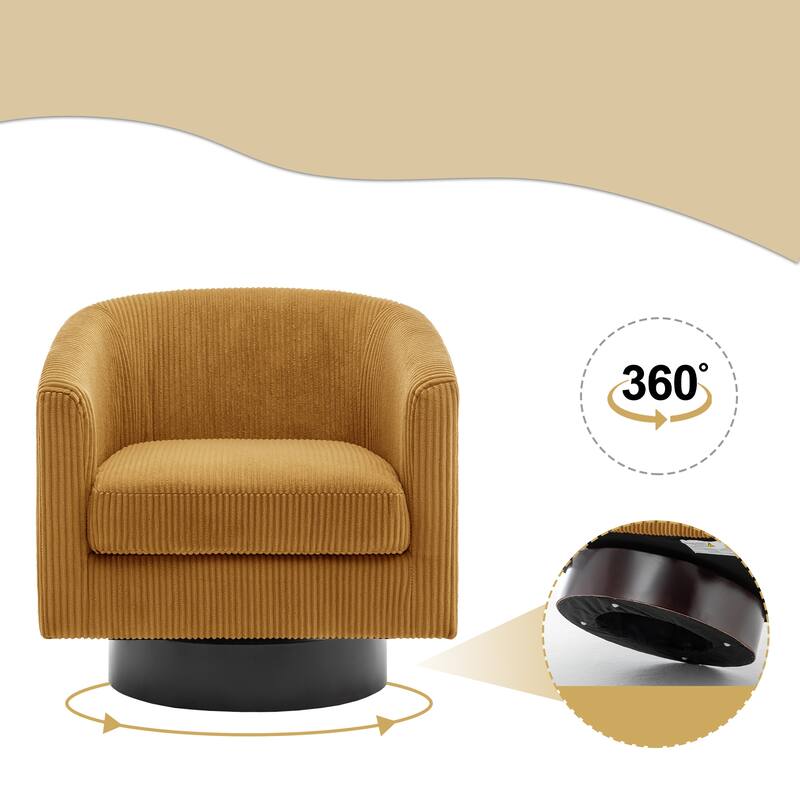 UIXE 360° Swivel Barrel Accent Chair Armchair For Living Room