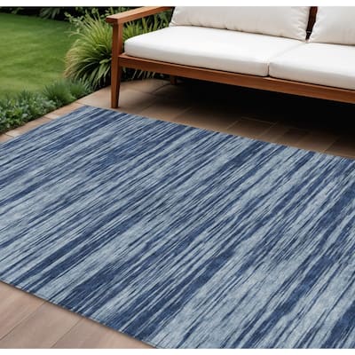 HomeRoots Abstract Modern Rectangle Outdoor Rug