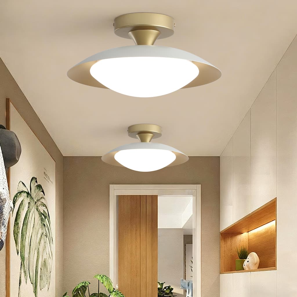 11.8-in W LED Compatible Mid-Century Modern Semi Flush Mount Ceiling Light