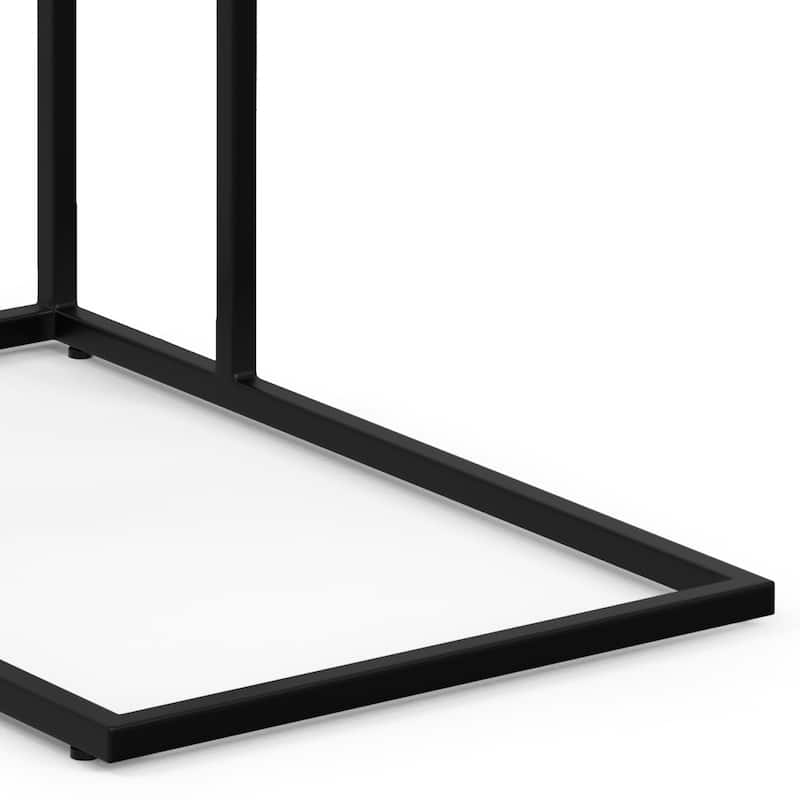 WYNDENHALL Matty SOLID MANGO WOOD & Metal 12" Wide Rectangle Industrial C Side Table - 18.1"W x 11.8" D x 25.2" H