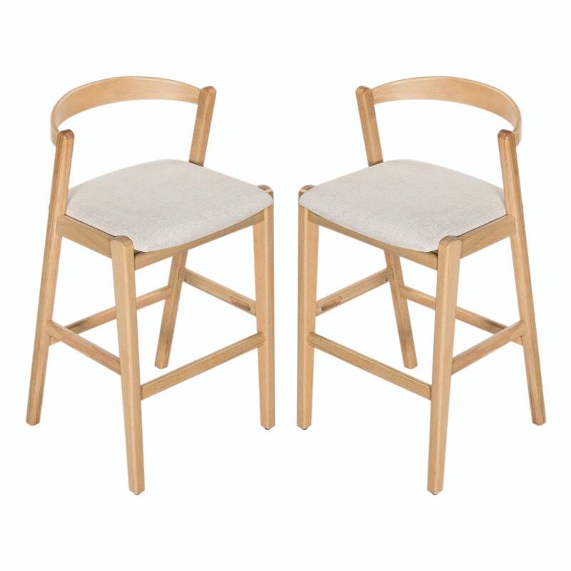 Set of 2 Indoor Rubberwood Barstools