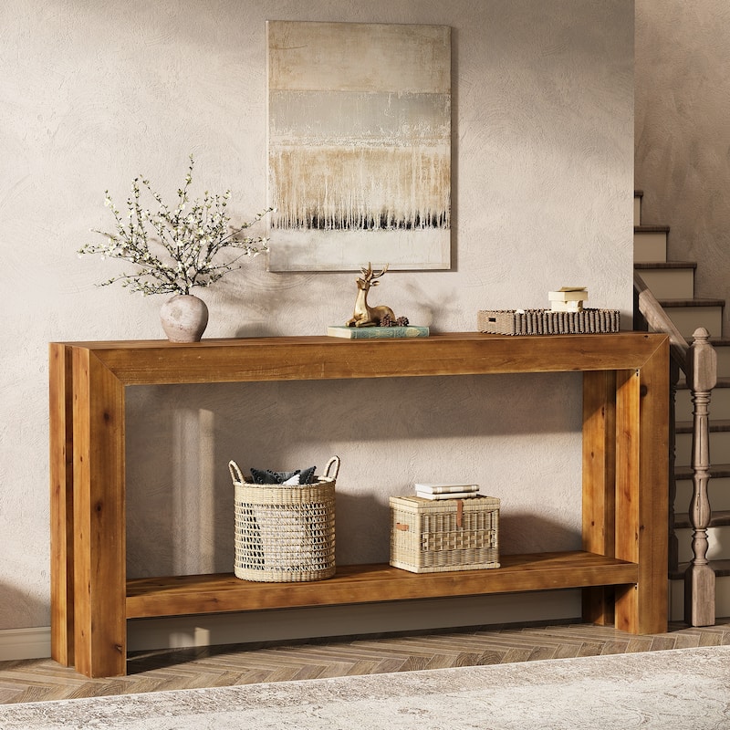 63-Inch Solid Wood Narrow Sofa Table