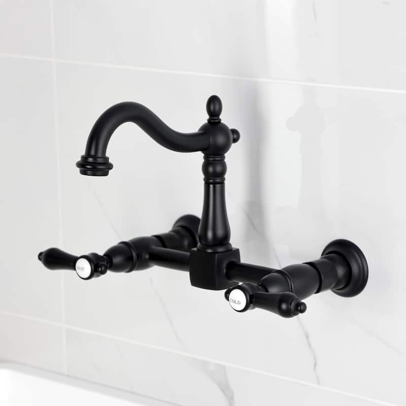 Heirloom Two-Handle 2-Hole Wall Mount Bridge Kitchen Faucet