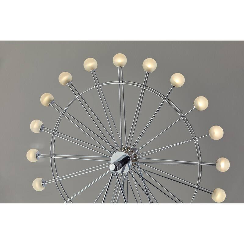 Adesso Coney Large Chrome LED Ferris Wheel Table Lamp