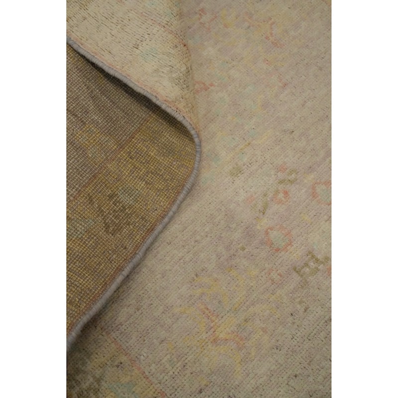Hand Knotted Oriental 100% Wool Carpet Traditional Floral Purples Ziegler Runner Rug - 8' 0'' X 2' 8''