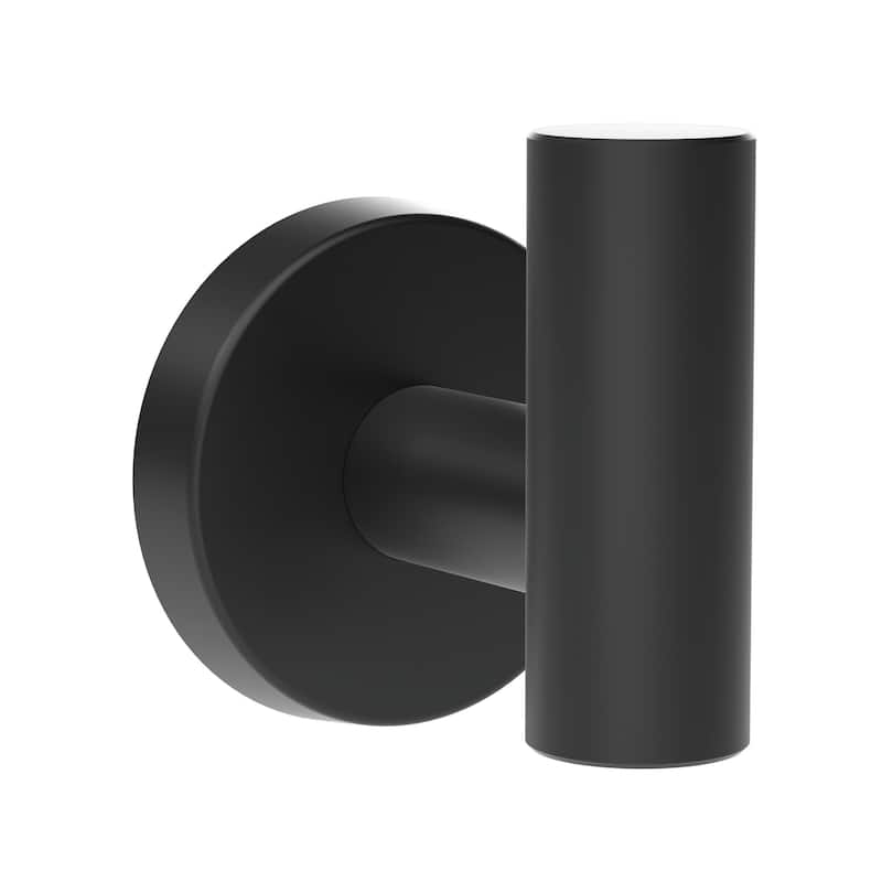 Arrondi Single Robe Hook in Matte Black - 2-1/4 in.