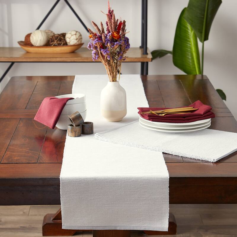 DII Mineral Eco-Friendly Chambray Fine Ribbed Table Runner 13x72 inches