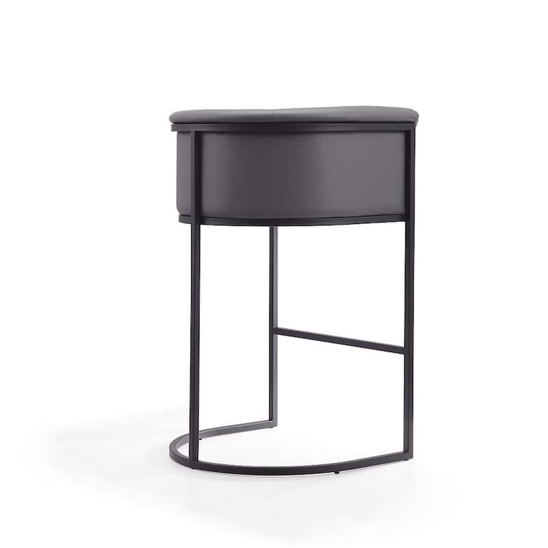 Manhattan Comfort Cosmopolitan 37.8 in. Black Metal Barstool (Set of 3)
