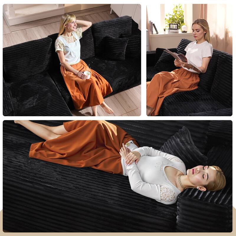 HOOOWOOO Modern L-shaped Modular Sectional Sofa with Chaise