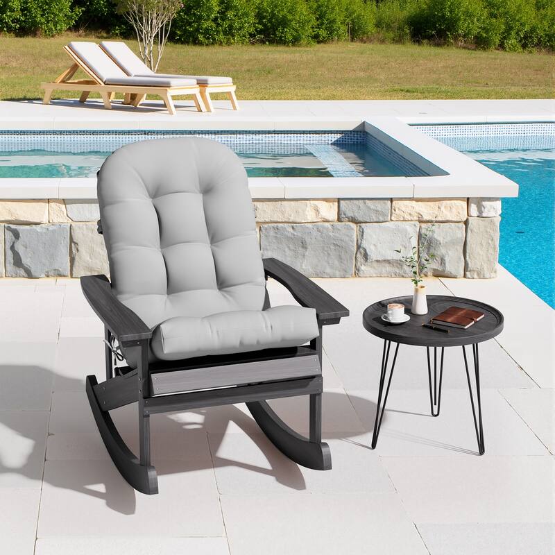 Outdoor Patio Adirondack Rocking Chair Cushions Thickened Chair Pad with Sunbrella