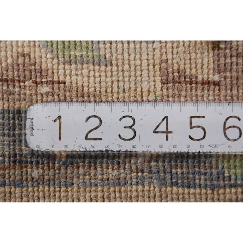 Hand Knotted Oriental 100% Wool Carpet Transitional All-Over Beige & Ivories Oushak Area Rug - 9' 9'' X 8' 1''
