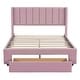 preview thumbnail 39 of 50, Pink Full Velvet Upholstered Bed with Large Storage Drawer - Chic & Functional