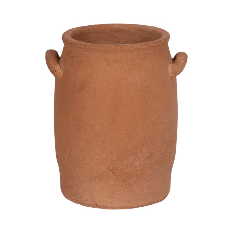 Ceramic Table Vase Rustic Handles Textured Artisan Decorative Accent