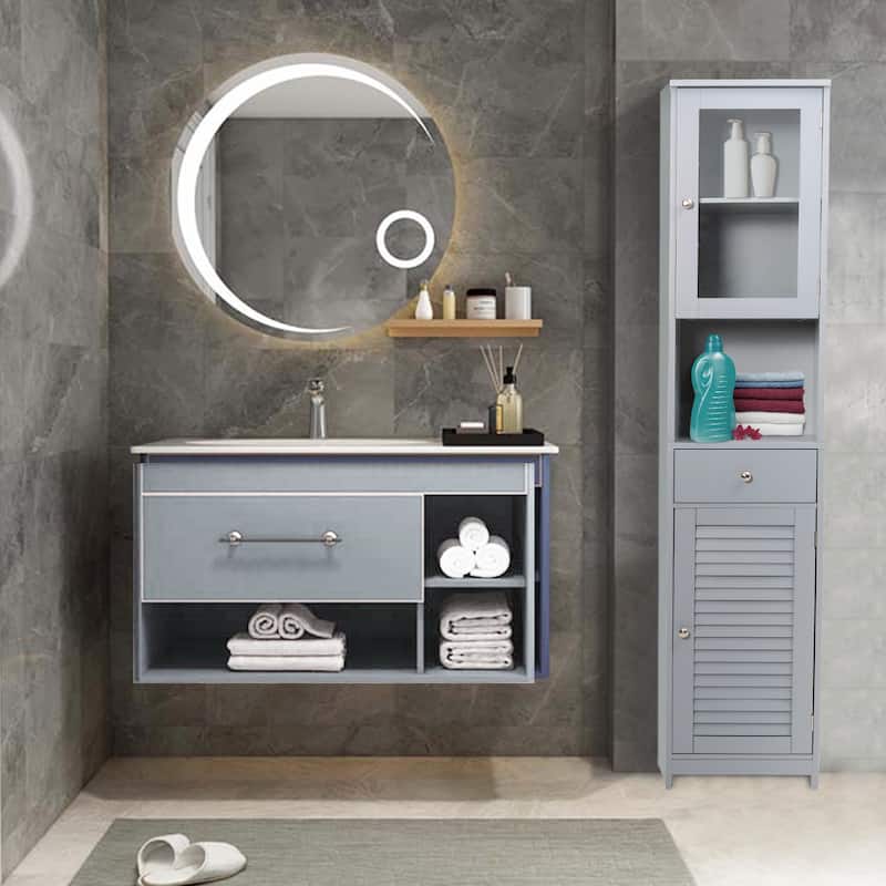 70.9" H Bathroom Storage Cabinet with 2 Doors & 1 Drawer,Freestanding Storage Tower