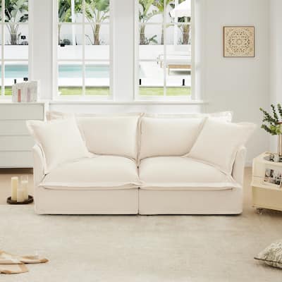 83.4″ Chenille Modular 3-Seater Sofa with Washable Covers & 300 lb Capacity