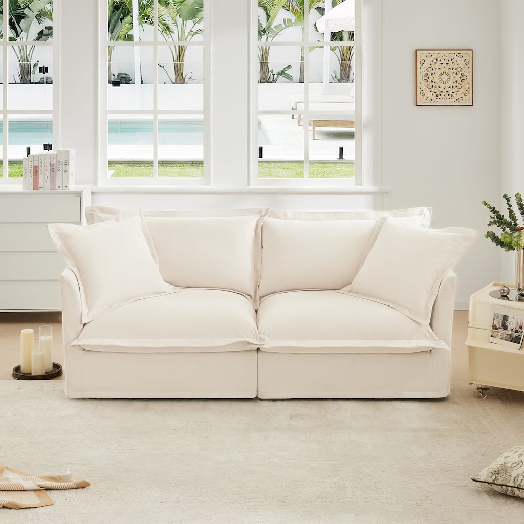83.4″ Chenille Modular 3-Seater Sofa with Washable Covers & 300 lb Capacity