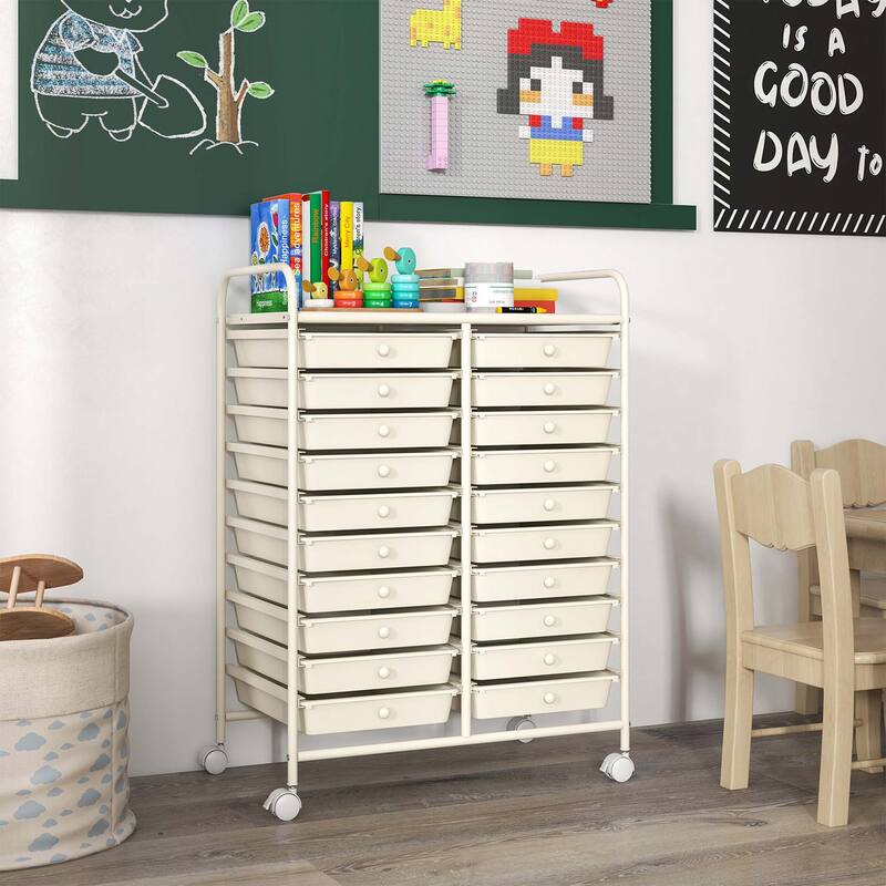Costway 20 Drawers Rolling Cart Storage Scrapbook Paper Studio - See Details