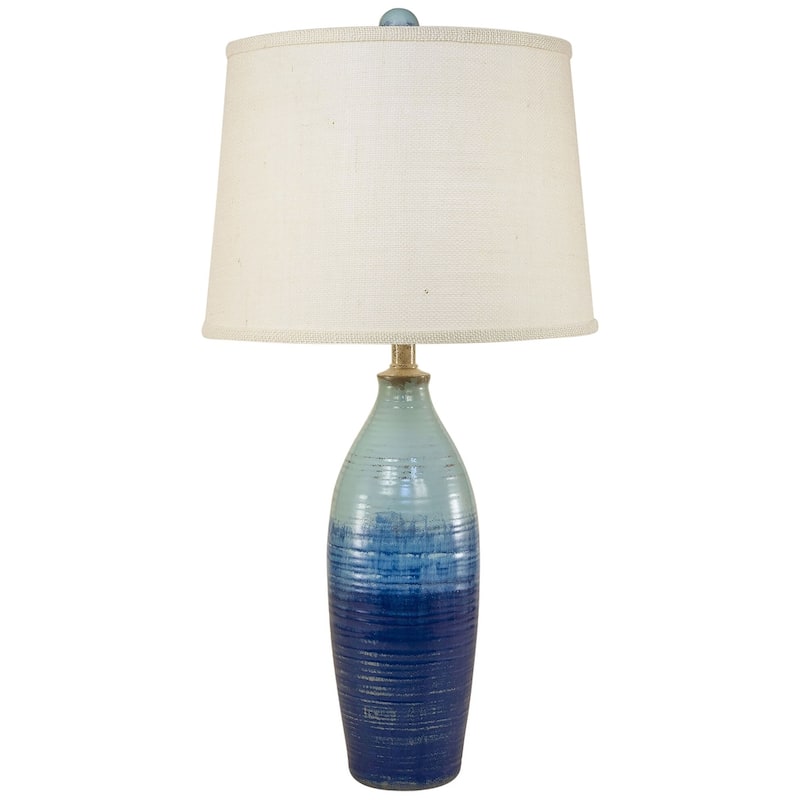 Coastal Round Pottery Table Lamp - Tapered - Bahama