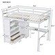preview thumbnail 7 of 32, Full Pine Loft Bed with Wardrobe, Desk & Storage