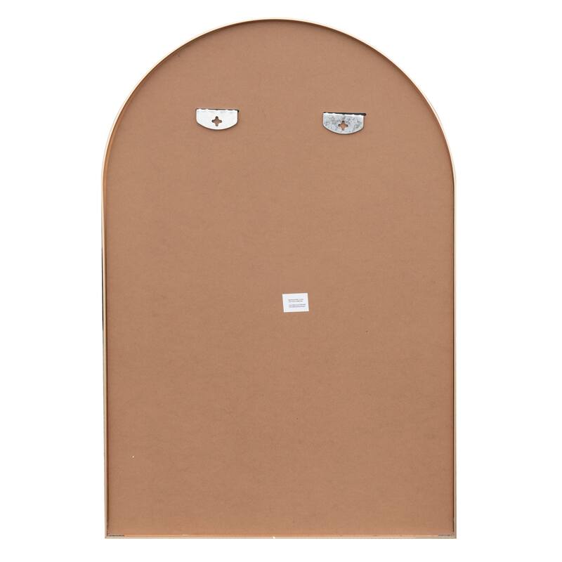 24 in. W x 36 in. H Medium Arched Metal Framed Wall Mounted Mirror - 36 H x 24 W x 1.5 D