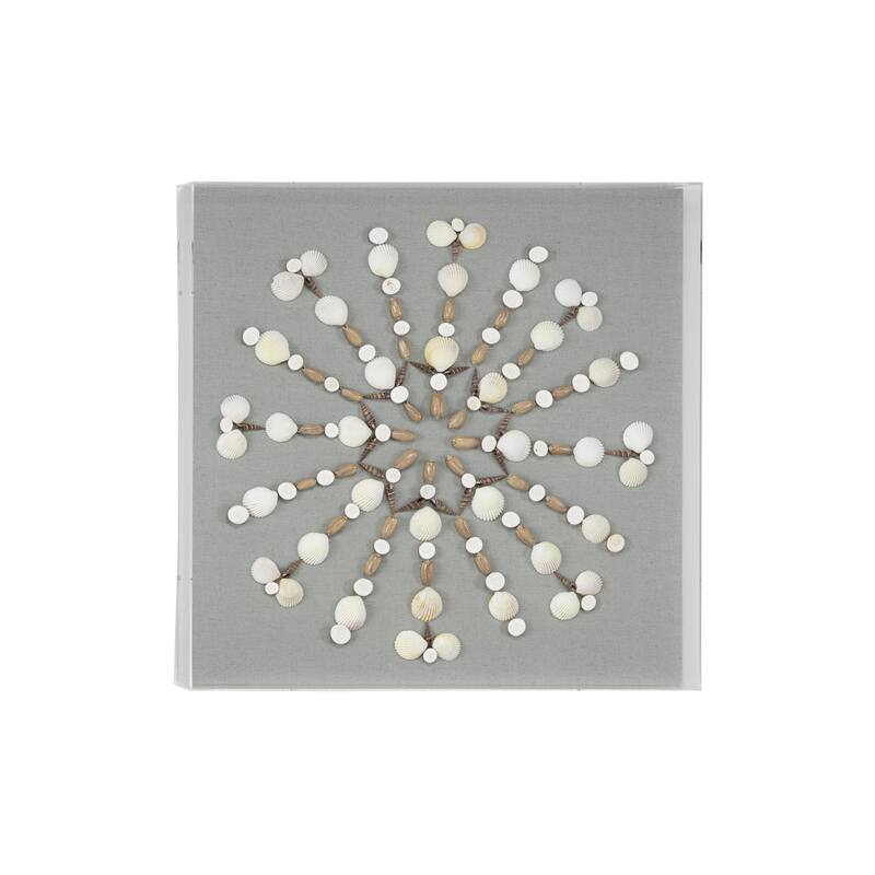 Acrylic Plastic Shell 3D Shadow Box with Gray Fabric Backing - Clear - Roche River Decor - Clear