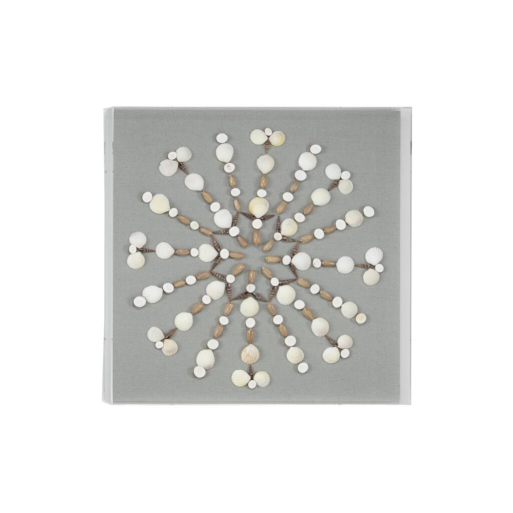 Acrylic Plastic Shell 3D Shadow Box with Gray Fabric Backing - Clear - Roche River Decor