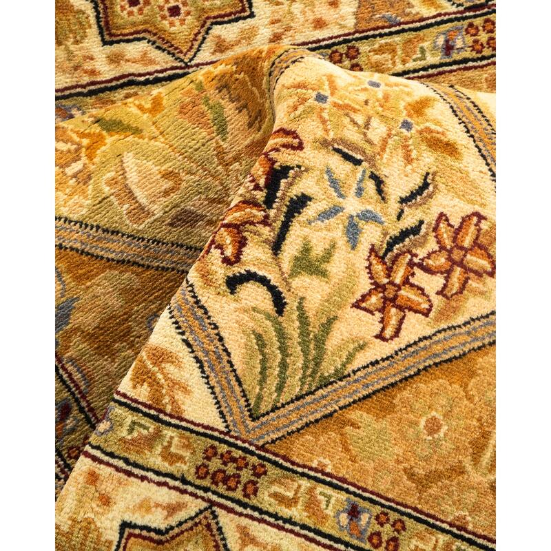 Overton Hand Knotted Wool Vintage Inspired Traditional Mogul Brown Area Rug - 3 x 5