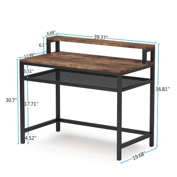 ODK 47 Inch Computer Desk With Monitor Stand And Reversible 2-Tier