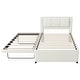 preview thumbnail 16 of 18, Upholstery platform bed with Headboard & Trundle, Pull Out Twin Platform Bed Underneath