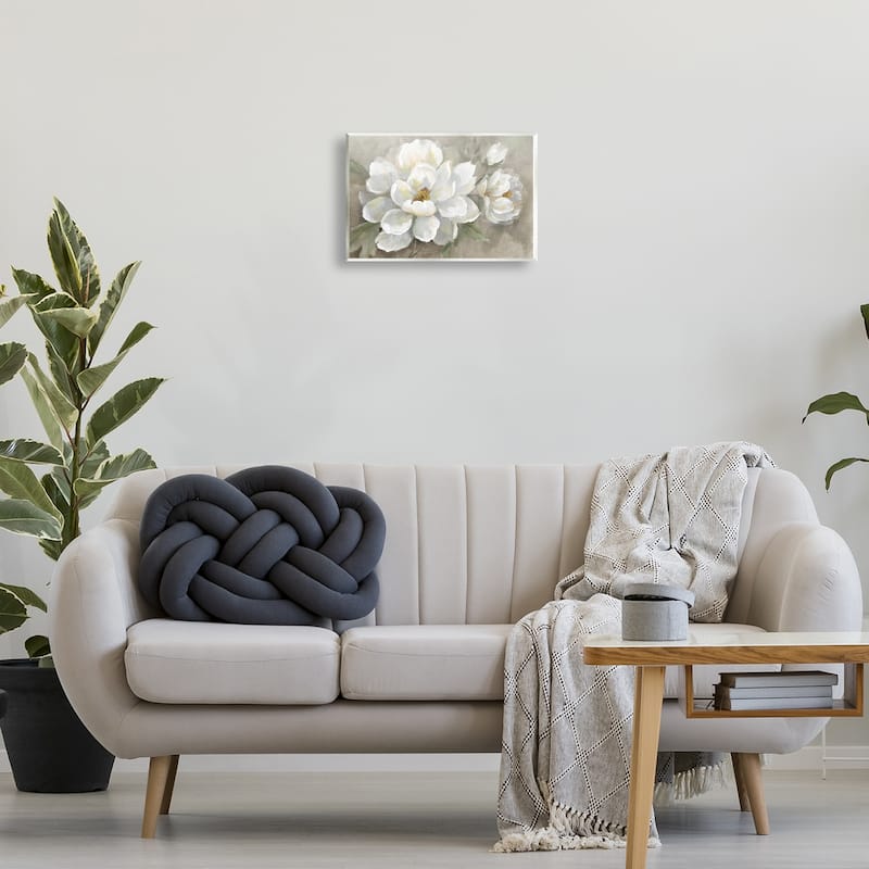 Stupell Blooming Magnolias on Beige Wall Plaque Art Design By Nan