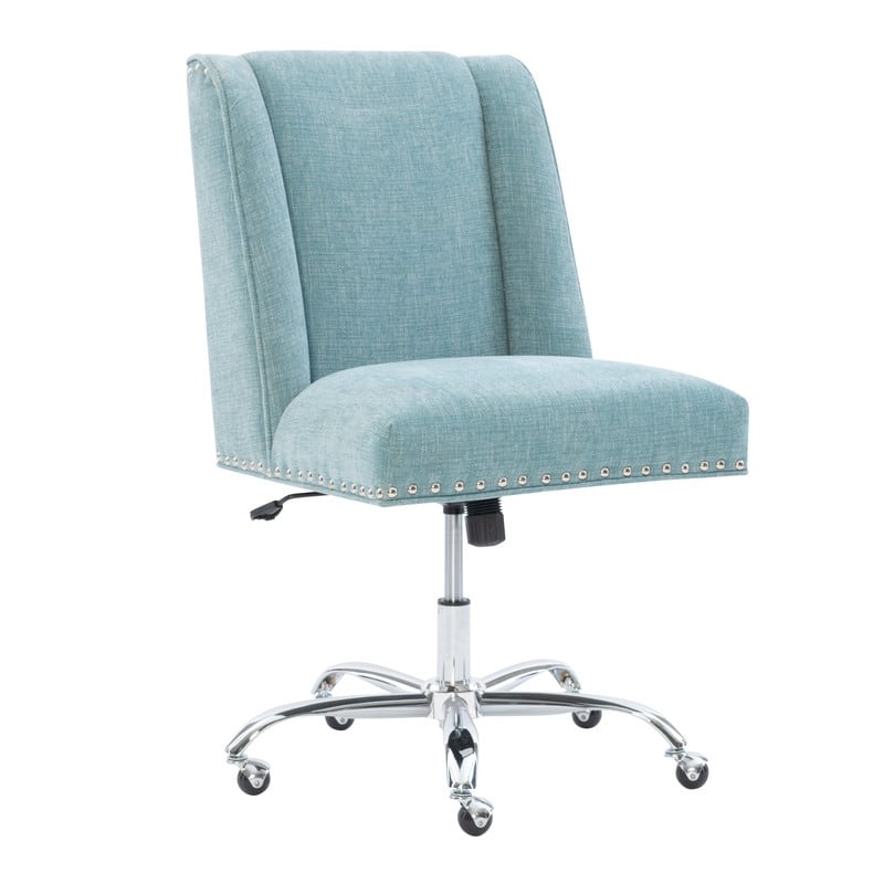 Linon Terence Swivel Office Chair - Aqua